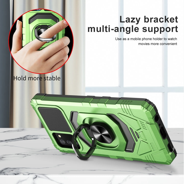 For Samsung Galaxy A02s 10 PCS Armor Magnetic PC + TPU Shockproof Case with 360 Degree Rotation Ring Holder