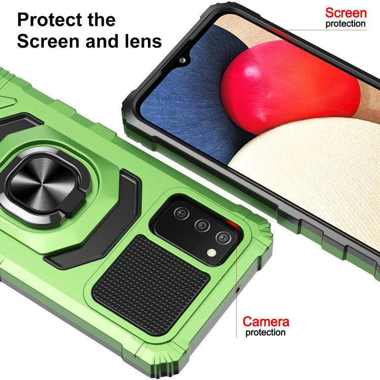 For Samsung Galaxy A02s 10 PCS Armor Magnetic PC + TPU Shockproof Case with 360 Degree Rotation Ring Holder