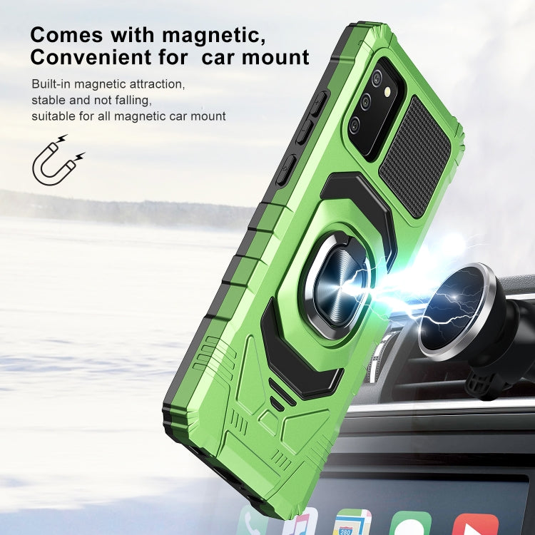 For Samsung Galaxy A02s 10 PCS Armor Magnetic PC + TPU Shockproof Case with 360 Degree Rotation Ring Holder
