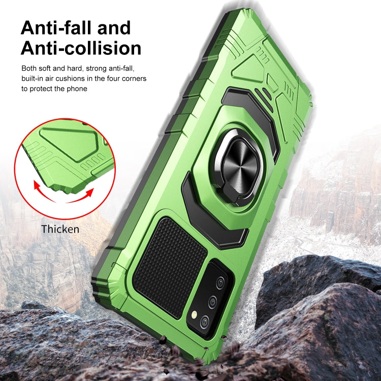 For Samsung Galaxy A02s 10 PCS Armor Magnetic PC + TPU Shockproof Case with 360 Degree Rotation Ring Holder