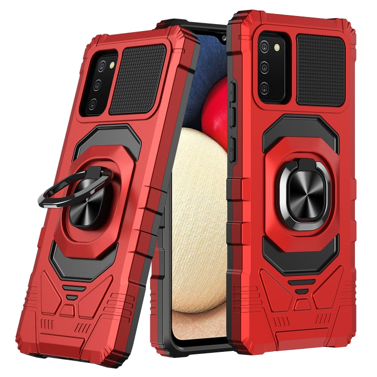 For Samsung Galaxy A02s 10 PCS Armor Magnetic PC + TPU Shockproof Case with 360 Degree Rotation Ring Holder