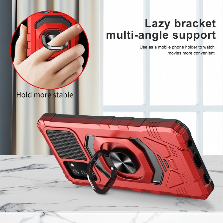 For Samsung Galaxy A02s 10 PCS Armor Magnetic PC + TPU Shockproof Case with 360 Degree Rotation Ring Holder