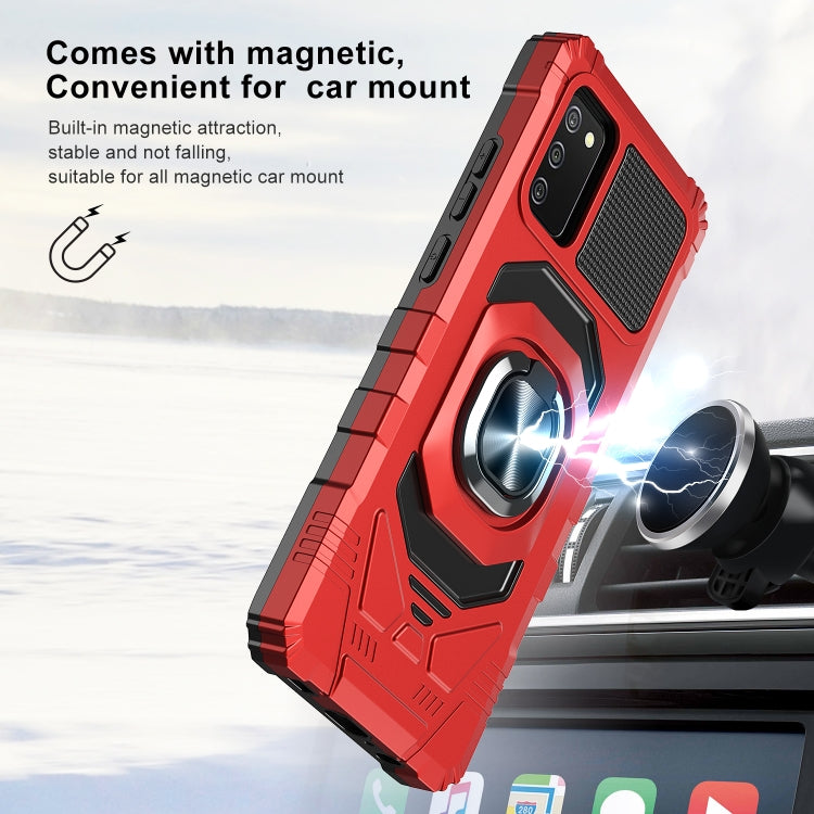 For Samsung Galaxy A02s 10 PCS Armor Magnetic PC + TPU Shockproof Case with 360 Degree Rotation Ring Holder