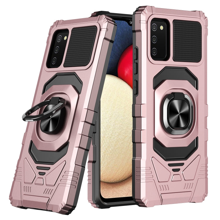 For Samsung Galaxy A02s 10 PCS Armor Magnetic PC + TPU Shockproof Case with 360 Degree Rotation Ring Holder