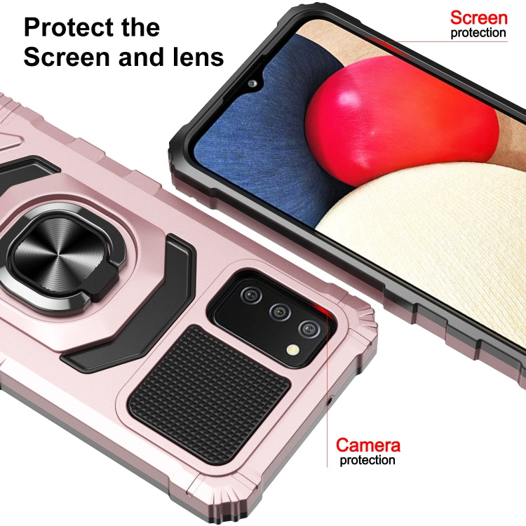 For Samsung Galaxy A02s 10 PCS Armor Magnetic PC + TPU Shockproof Case with 360 Degree Rotation Ring Holder