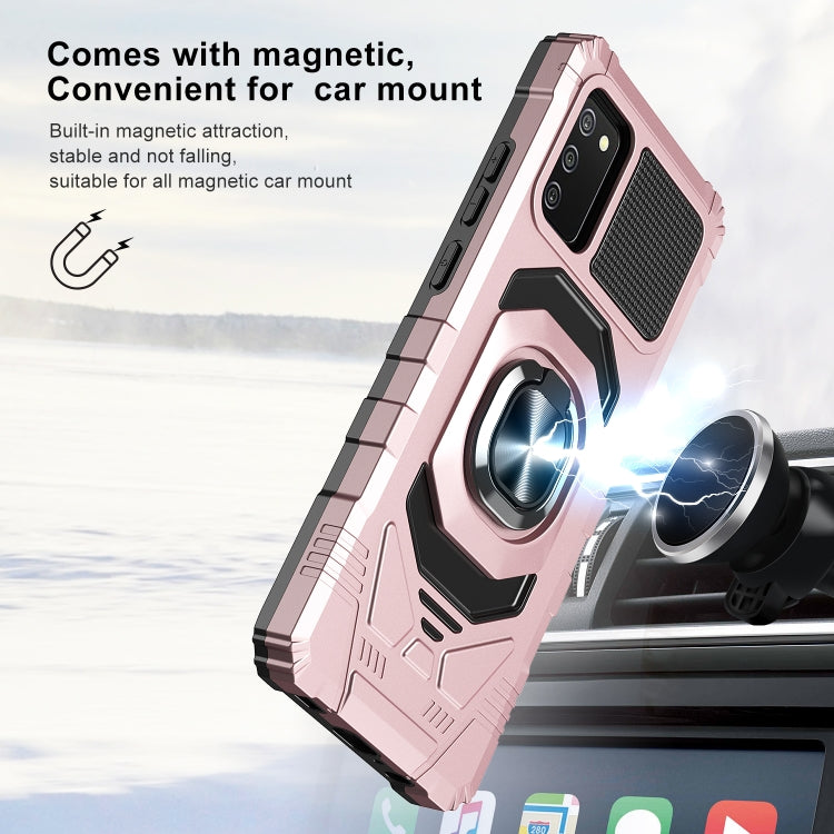 For Samsung Galaxy A02s 10 PCS Armor Magnetic PC + TPU Shockproof Case with 360 Degree Rotation Ring Holder