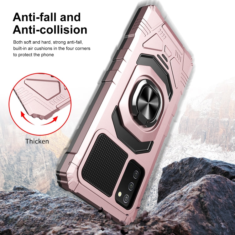 For Samsung Galaxy A02s 10 PCS Armor Magnetic PC + TPU Shockproof Case with 360 Degree Rotation Ring Holder