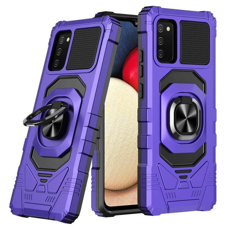 For Samsung Galaxy A02s 10 PCS Armor Magnetic PC + TPU Shockproof Case with 360 Degree Rotation Ring Holder