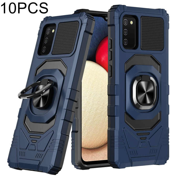 For Samsung Galaxy A02s 10 PCS Armor Magnetic PC + TPU Shockproof Case with 360 Degree Rotation Ring Holder