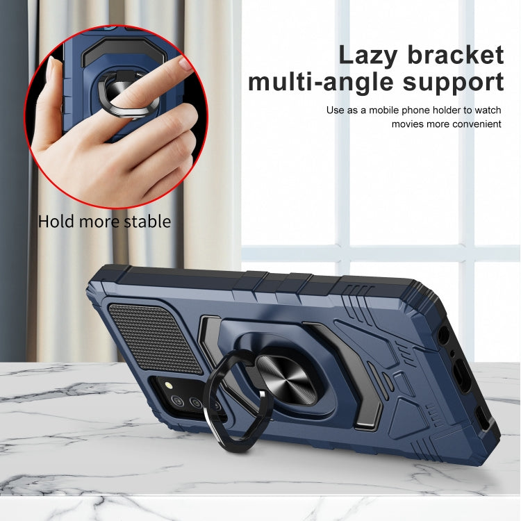 For Samsung Galaxy A02s 10 PCS Armor Magnetic PC + TPU Shockproof Case with 360 Degree Rotation Ring Holder