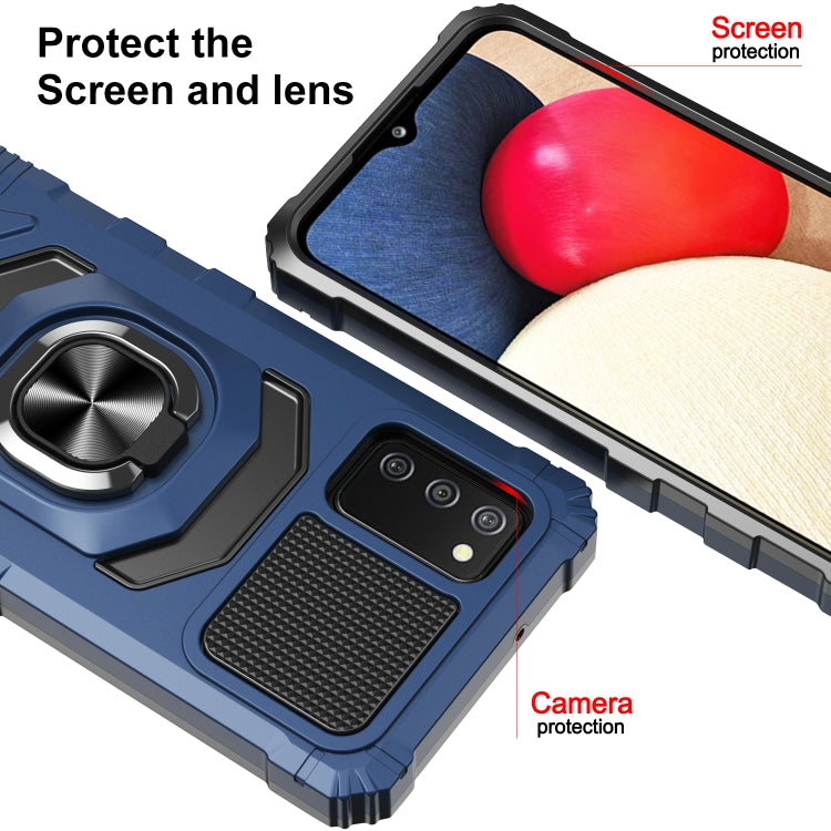 For Samsung Galaxy A02s 10 PCS Armor Magnetic PC + TPU Shockproof Case with 360 Degree Rotation Ring Holder