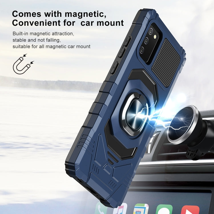 For Samsung Galaxy A02s 10 PCS Armor Magnetic PC + TPU Shockproof Case with 360 Degree Rotation Ring Holder
