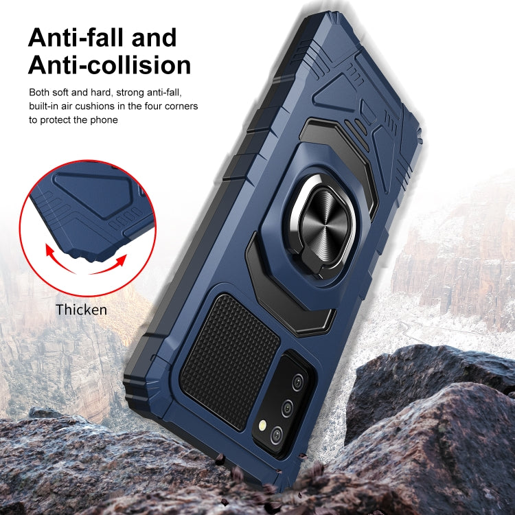 For Samsung Galaxy A02s 10 PCS Armor Magnetic PC + TPU Shockproof Case with 360 Degree Rotation Ring Holder