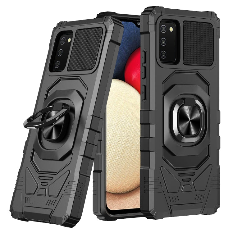 For Samsung Galaxy A02s 10 PCS Armor Magnetic PC + TPU Shockproof Case with 360 Degree Rotation Ring Holder