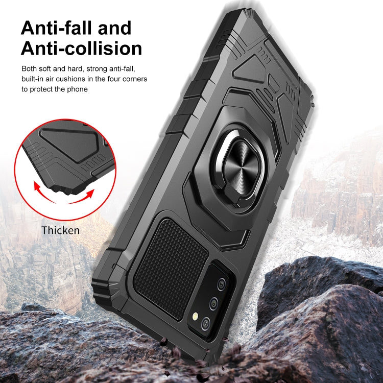 For Samsung Galaxy A02s 10 PCS Armor Magnetic PC + TPU Shockproof Case with 360 Degree Rotation Ring Holder
