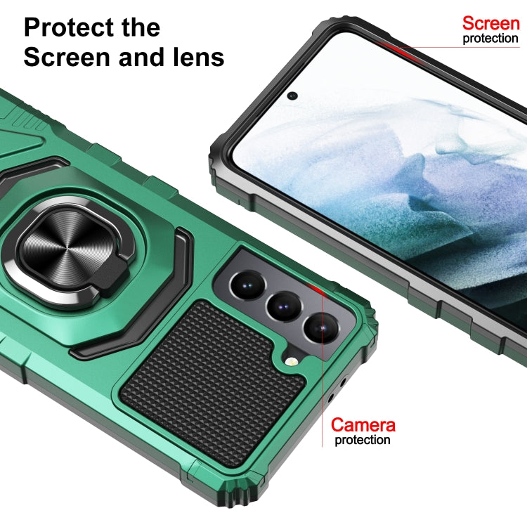 For Samsung Galaxy S21 5G 10 PCS Armor Magnetic PC + TPU Shockproof Case with 360 Degree Rotation Ring Holder
