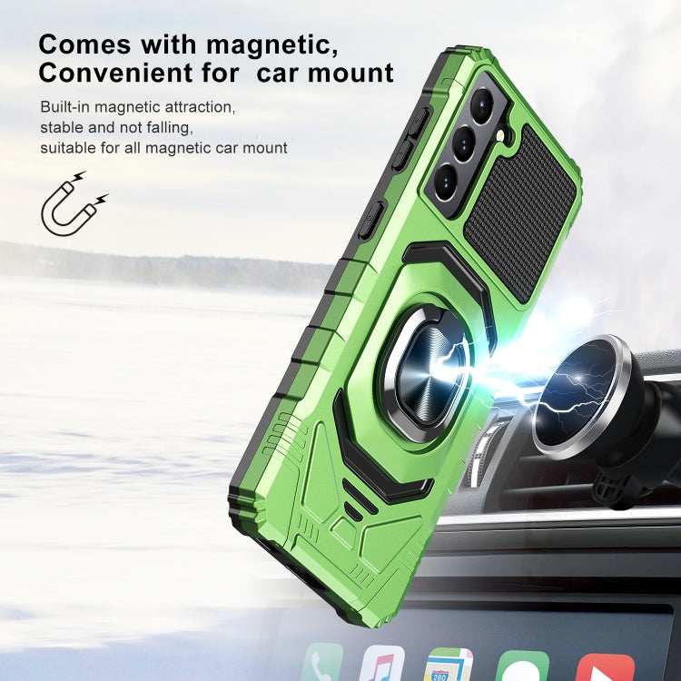 For Samsung Galaxy S21 5G 10 PCS Armor Magnetic PC + TPU Shockproof Case with 360 Degree Rotation Ring Holder
