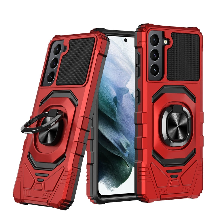 For Samsung Galaxy S21 5G 10 PCS Armor Magnetic PC + TPU Shockproof Case with 360 Degree Rotation Ring Holder