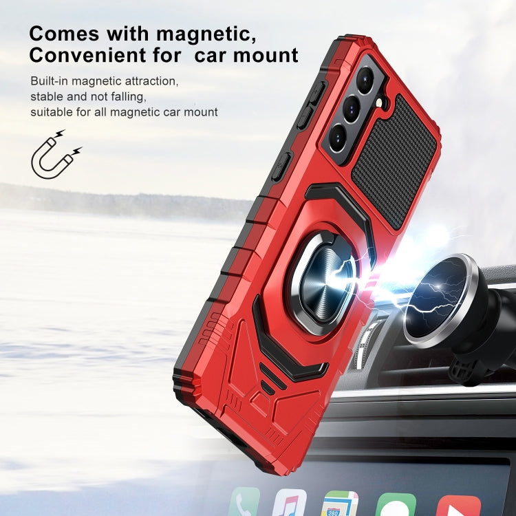 For Samsung Galaxy S21 5G 10 PCS Armor Magnetic PC + TPU Shockproof Case with 360 Degree Rotation Ring Holder