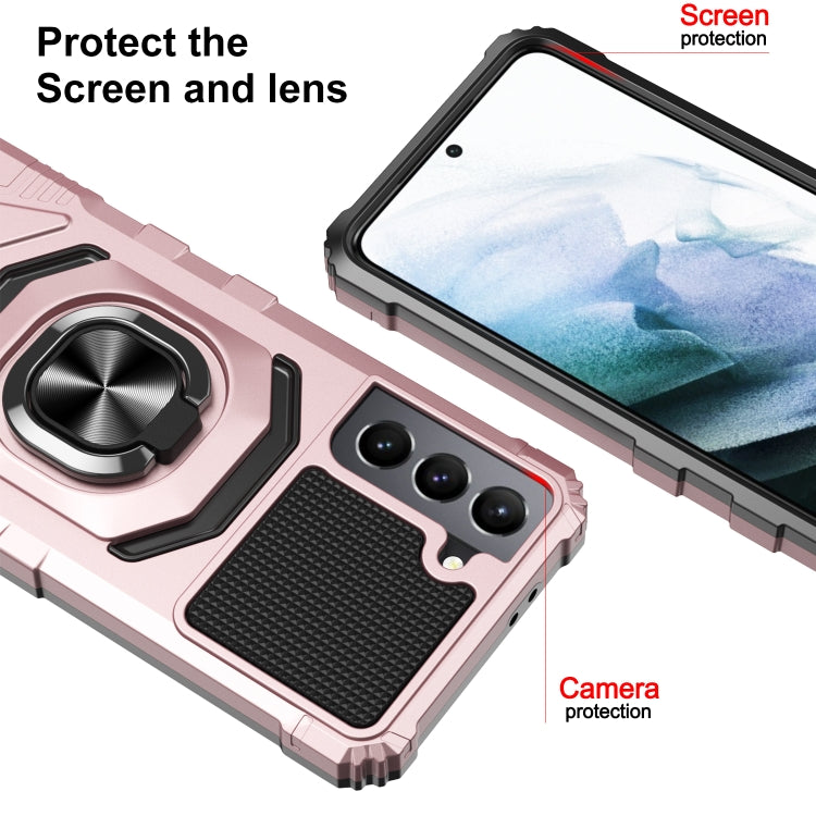 For Samsung Galaxy S21 5G 10 PCS Armor Magnetic PC + TPU Shockproof Case with 360 Degree Rotation Ring Holder