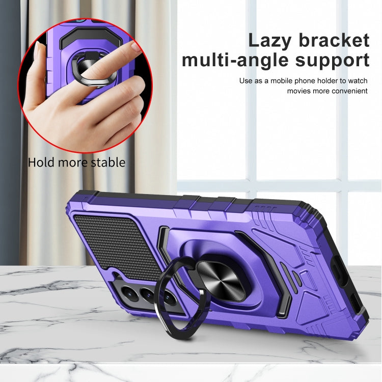For Samsung Galaxy S21 5G 10 PCS Armor Magnetic PC + TPU Shockproof Case with 360 Degree Rotation Ring Holder