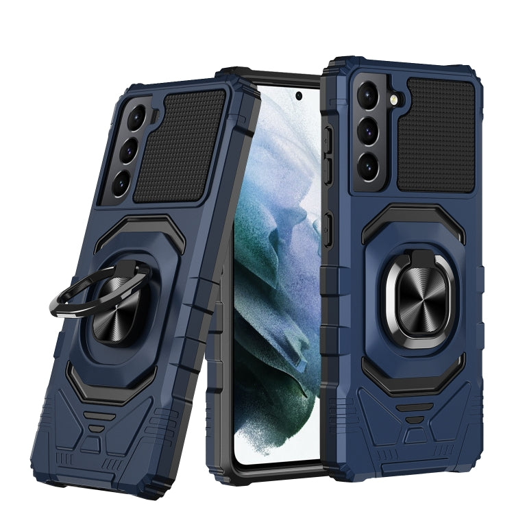 For Samsung Galaxy S21 5G 10 PCS Armor Magnetic PC + TPU Shockproof Case with 360 Degree Rotation Ring Holder