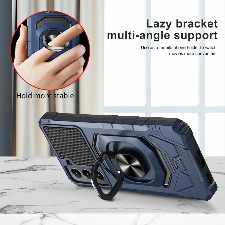 For Samsung Galaxy S21 5G 10 PCS Armor Magnetic PC + TPU Shockproof Case with 360 Degree Rotation Ring Holder