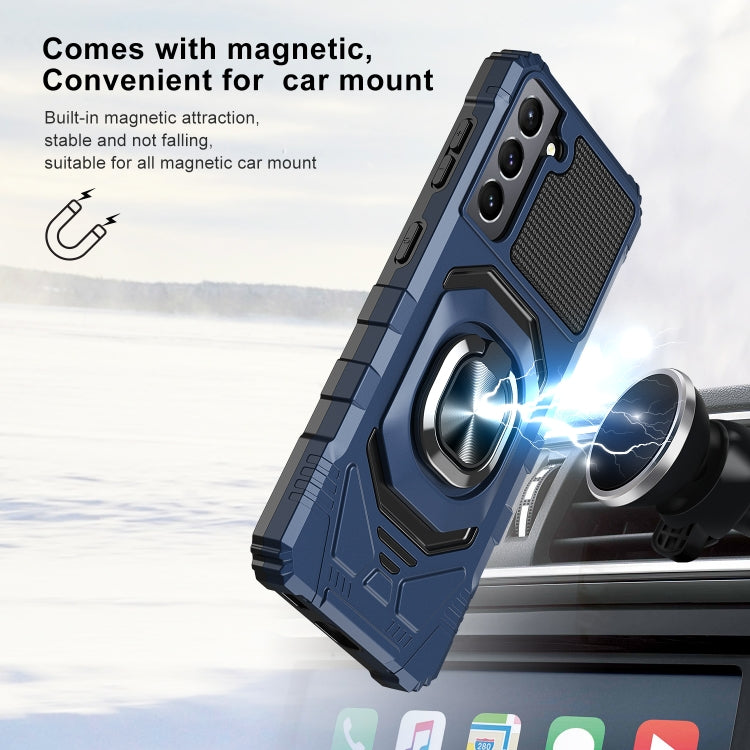 For Samsung Galaxy S21 5G 10 PCS Armor Magnetic PC + TPU Shockproof Case with 360 Degree Rotation Ring Holder