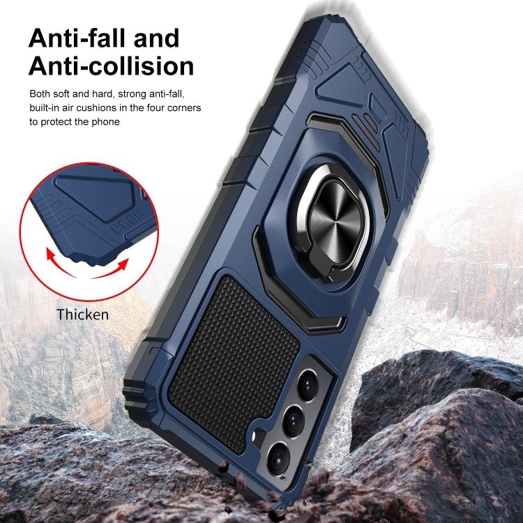 For Samsung Galaxy S21 5G 10 PCS Armor Magnetic PC + TPU Shockproof Case with 360 Degree Rotation Ring Holder