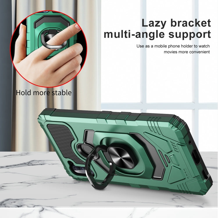 For Samsung Galaxy A11 EU Version 10 PCS Armor Magnetic PC + TPU Shockproof Case with 360 Degree Rotation Ring Holder
