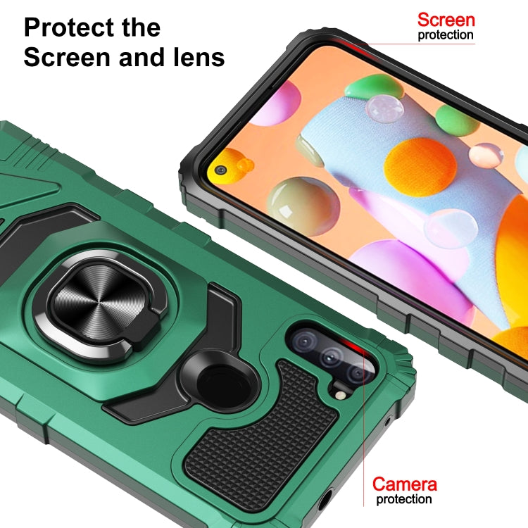 For Samsung Galaxy A11 EU Version 10 PCS Armor Magnetic PC + TPU Shockproof Case with 360 Degree Rotation Ring Holder