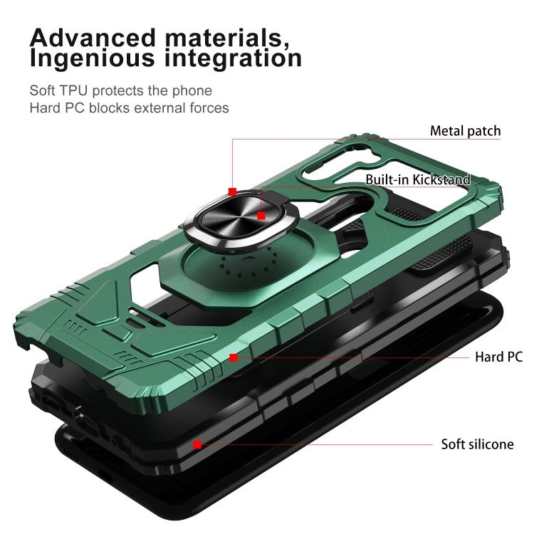 For Samsung Galaxy A11 EU Version 10 PCS Armor Magnetic PC + TPU Shockproof Case with 360 Degree Rotation Ring Holder