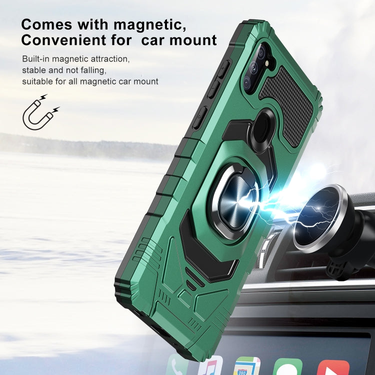 For Samsung Galaxy A11 EU Version 10 PCS Armor Magnetic PC + TPU Shockproof Case with 360 Degree Rotation Ring Holder