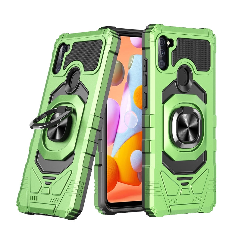 For Samsung Galaxy A11 EU Version 10 PCS Armor Magnetic PC + TPU Shockproof Case with 360 Degree Rotation Ring Holder