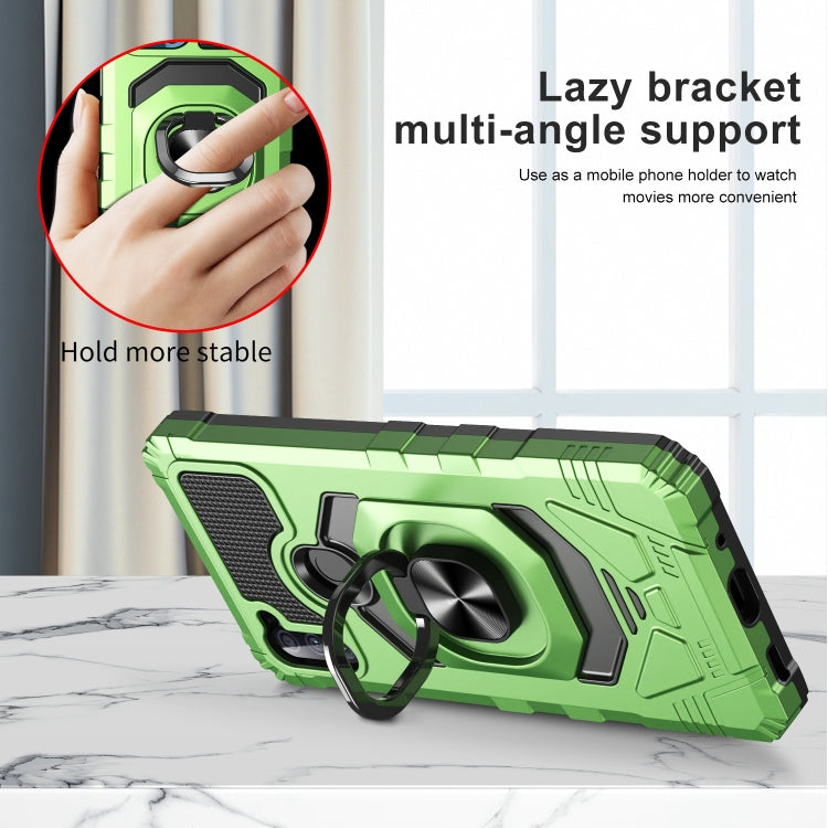 For Samsung Galaxy A11 EU Version 10 PCS Armor Magnetic PC + TPU Shockproof Case with 360 Degree Rotation Ring Holder