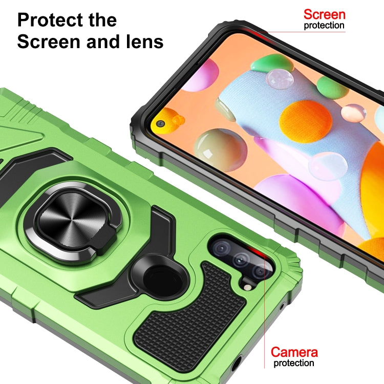 For Samsung Galaxy A11 EU Version 10 PCS Armor Magnetic PC + TPU Shockproof Case with 360 Degree Rotation Ring Holder