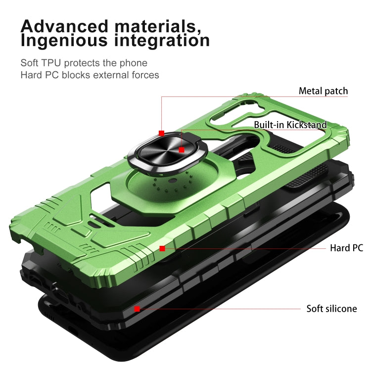 For Samsung Galaxy A11 EU Version 10 PCS Armor Magnetic PC + TPU Shockproof Case with 360 Degree Rotation Ring Holder