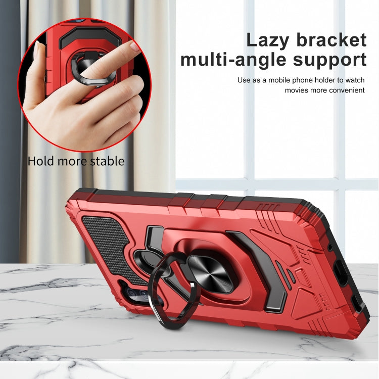 For Samsung Galaxy A11 EU Version 10 PCS Armor Magnetic PC + TPU Shockproof Case with 360 Degree Rotation Ring Holder