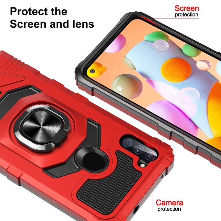 For Samsung Galaxy A11 EU Version 10 PCS Armor Magnetic PC + TPU Shockproof Case with 360 Degree Rotation Ring Holder