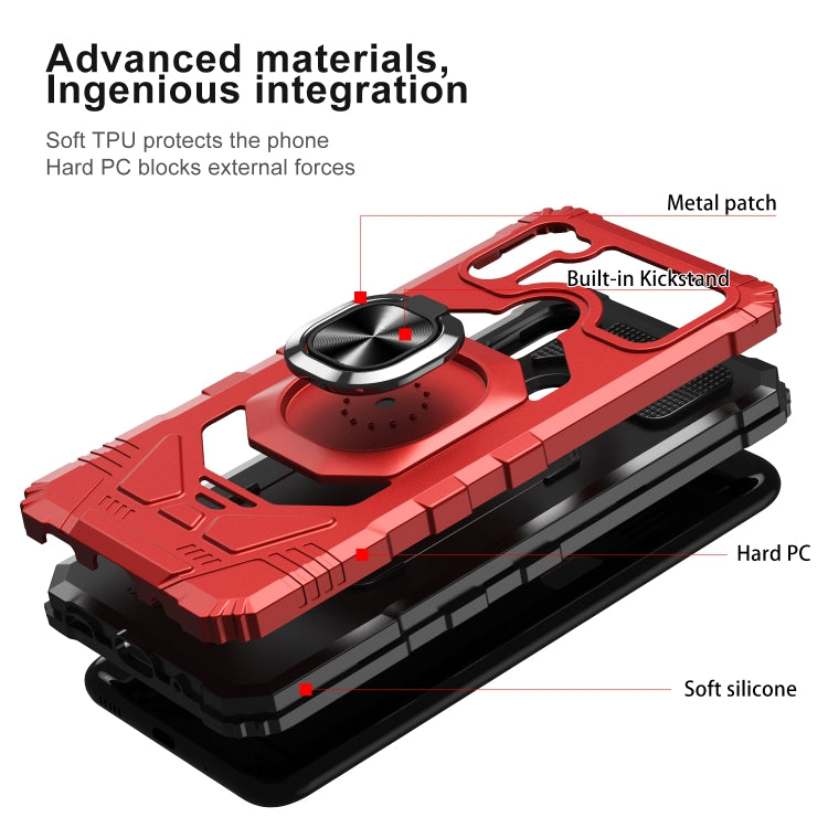 For Samsung Galaxy A11 EU Version 10 PCS Armor Magnetic PC + TPU Shockproof Case with 360 Degree Rotation Ring Holder