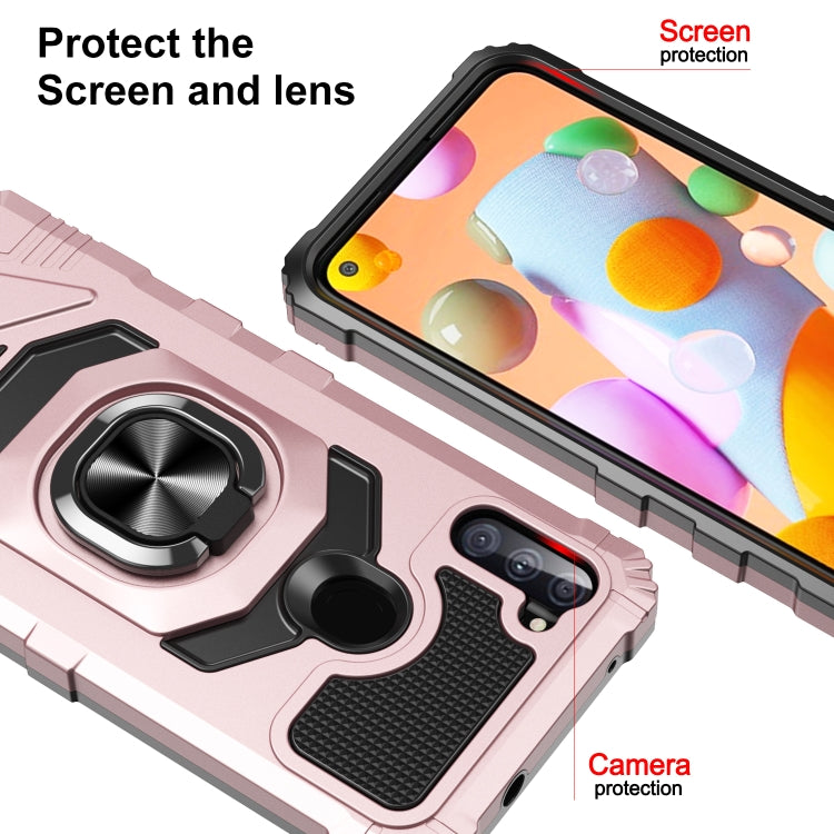 For Samsung Galaxy A11 EU Version 10 PCS Armor Magnetic PC + TPU Shockproof Case with 360 Degree Rotation Ring Holder