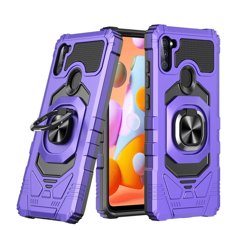 For Samsung Galaxy A11 EU Version 10 PCS Armor Magnetic PC + TPU Shockproof Case with 360 Degree Rotation Ring Holder