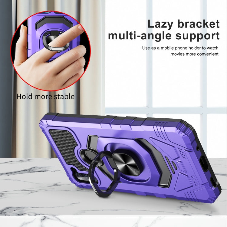For Samsung Galaxy A11 EU Version 10 PCS Armor Magnetic PC + TPU Shockproof Case with 360 Degree Rotation Ring Holder