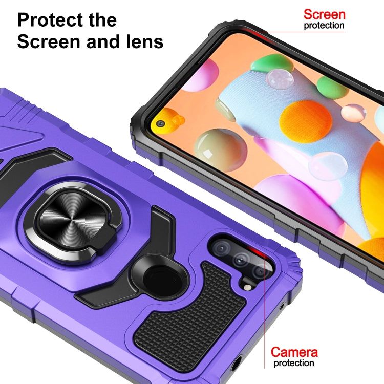 For Samsung Galaxy A11 EU Version 10 PCS Armor Magnetic PC + TPU Shockproof Case with 360 Degree Rotation Ring Holder