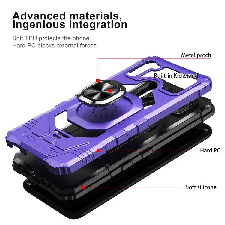 For Samsung Galaxy A11 EU Version 10 PCS Armor Magnetic PC + TPU Shockproof Case with 360 Degree Rotation Ring Holder
