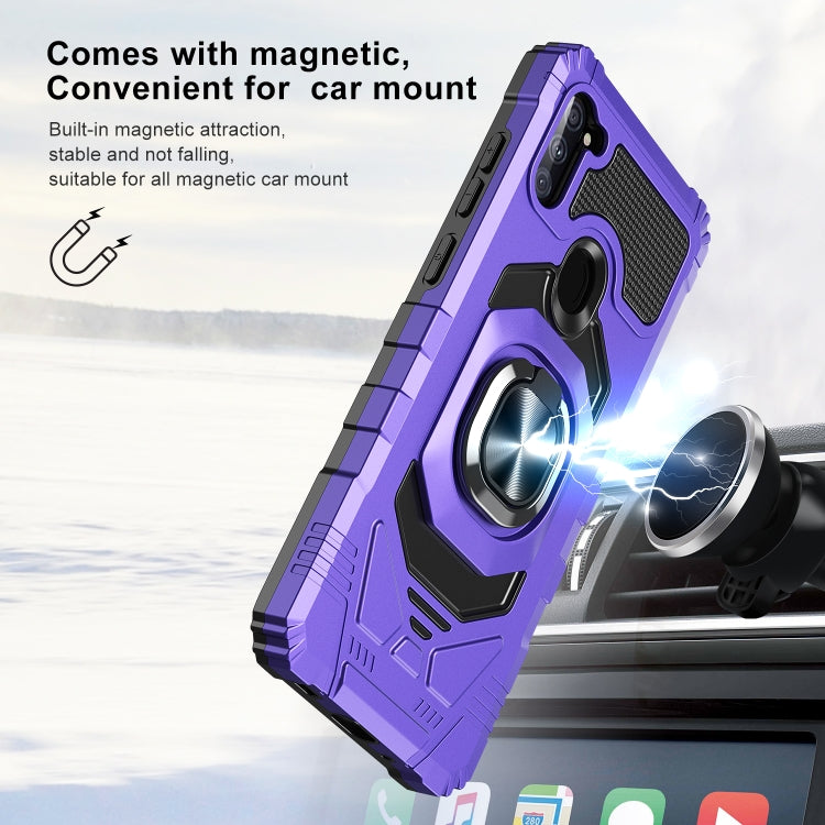 For Samsung Galaxy A11 EU Version 10 PCS Armor Magnetic PC + TPU Shockproof Case with 360 Degree Rotation Ring Holder