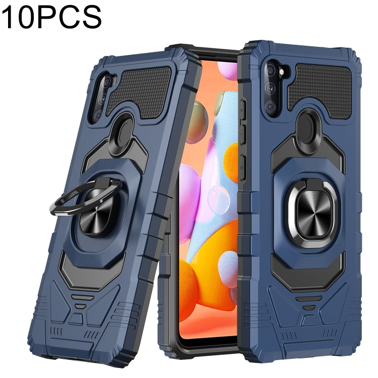 For Samsung Galaxy A11 EU Version 10 PCS Armor Magnetic PC + TPU Shockproof Case with 360 Degree Rotation Ring Holder
