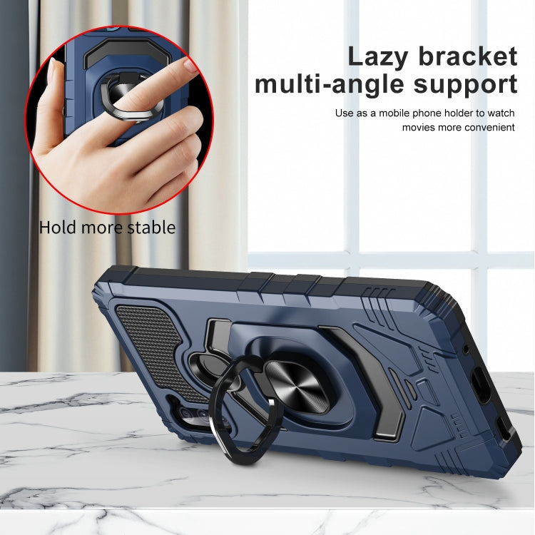For Samsung Galaxy A11 EU Version 10 PCS Armor Magnetic PC + TPU Shockproof Case with 360 Degree Rotation Ring Holder