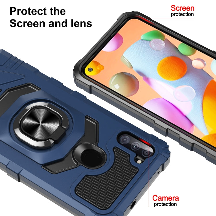 For Samsung Galaxy A11 EU Version 10 PCS Armor Magnetic PC + TPU Shockproof Case with 360 Degree Rotation Ring Holder
