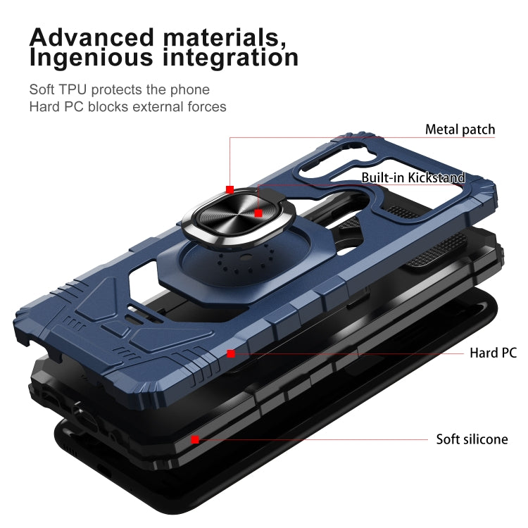 For Samsung Galaxy A11 EU Version 10 PCS Armor Magnetic PC + TPU Shockproof Case with 360 Degree Rotation Ring Holder